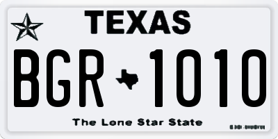 TX license plate BGR1010