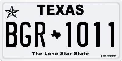 TX license plate BGR1011