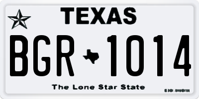 TX license plate BGR1014