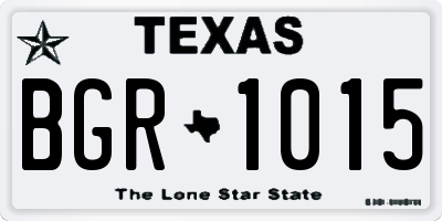 TX license plate BGR1015