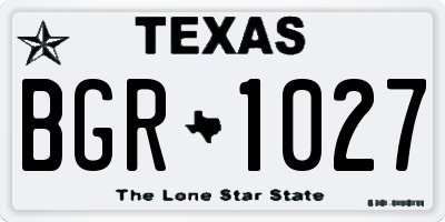 TX license plate BGR1027