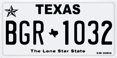 TX license plate BGR1032