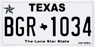 TX license plate BGR1034