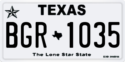 TX license plate BGR1035