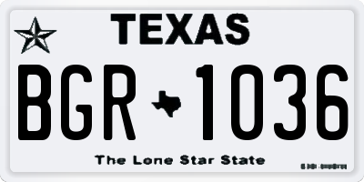 TX license plate BGR1036
