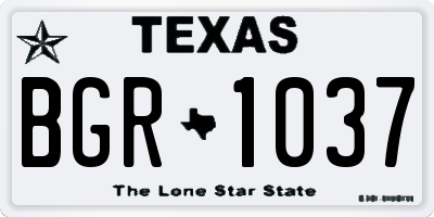 TX license plate BGR1037