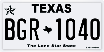 TX license plate BGR1040