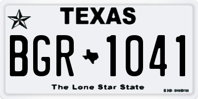 TX license plate BGR1041