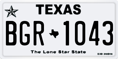 TX license plate BGR1043