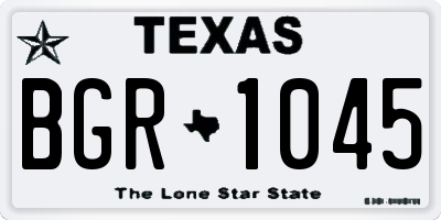 TX license plate BGR1045