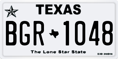 TX license plate BGR1048