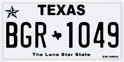 TX license plate BGR1049