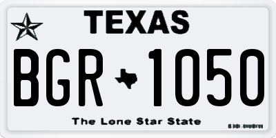 TX license plate BGR1050