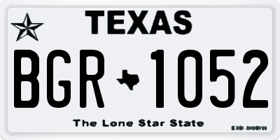 TX license plate BGR1052