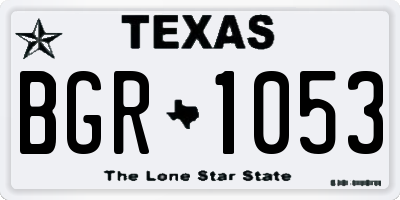 TX license plate BGR1053