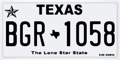 TX license plate BGR1058