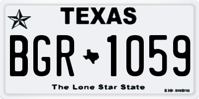 TX license plate BGR1059