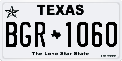 TX license plate BGR1060