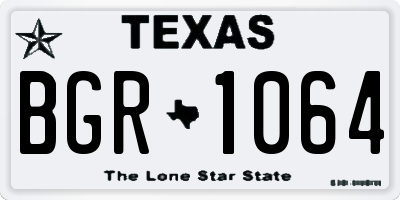TX license plate BGR1064