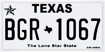 TX license plate BGR1067