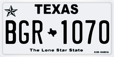 TX license plate BGR1070