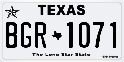 TX license plate BGR1071