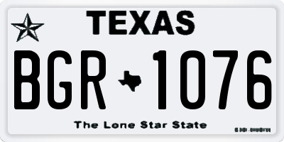 TX license plate BGR1076
