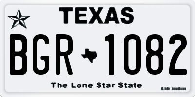 TX license plate BGR1082