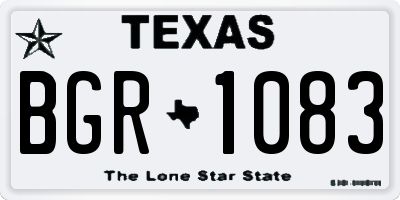 TX license plate BGR1083