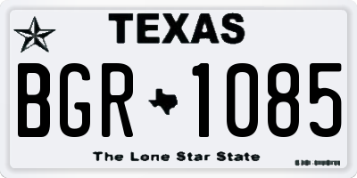 TX license plate BGR1085
