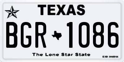 TX license plate BGR1086