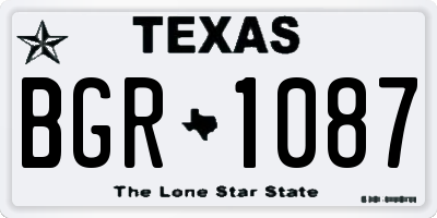 TX license plate BGR1087