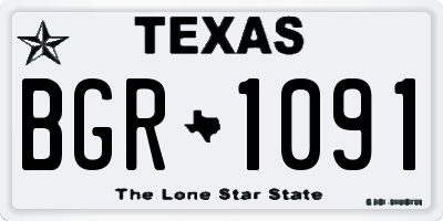 TX license plate BGR1091