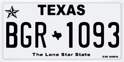 TX license plate BGR1093