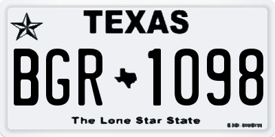 TX license plate BGR1098