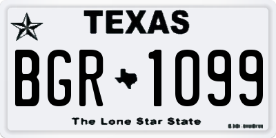 TX license plate BGR1099