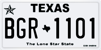 TX license plate BGR1101