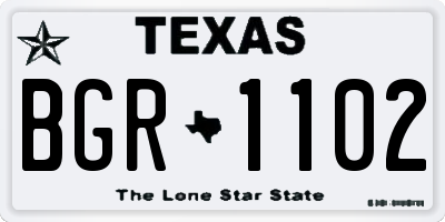 TX license plate BGR1102