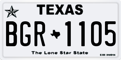 TX license plate BGR1105