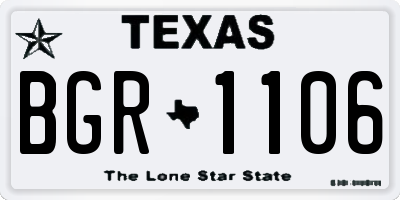 TX license plate BGR1106