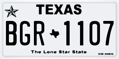 TX license plate BGR1107
