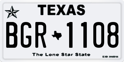 TX license plate BGR1108