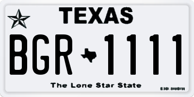 TX license plate BGR1111