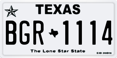 TX license plate BGR1114