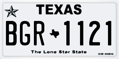 TX license plate BGR1121