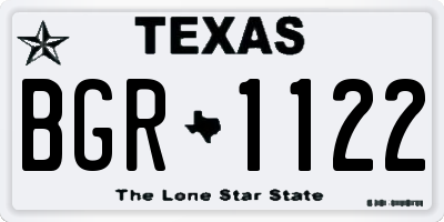 TX license plate BGR1122