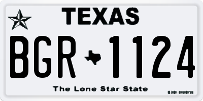 TX license plate BGR1124