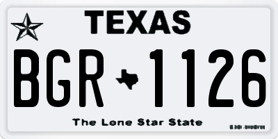TX license plate BGR1126
