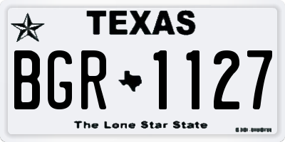 TX license plate BGR1127