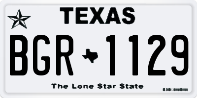 TX license plate BGR1129